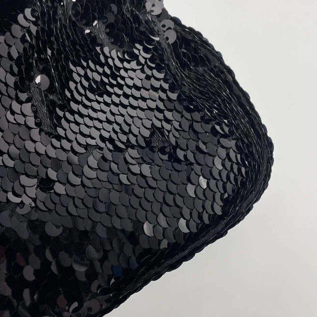 Fendi Baguette Vintage Black Sequins and Leather