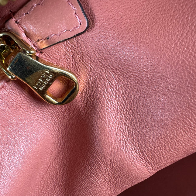 Loewe Amazona Medium 36 Light Coral Leather With Strap Goat Animal Lock