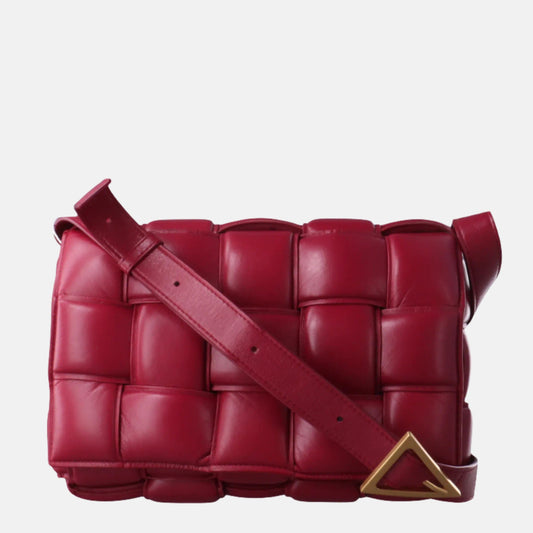 Bottega Veneta Padded Cassette Burgundy Red Leather-Luxbags