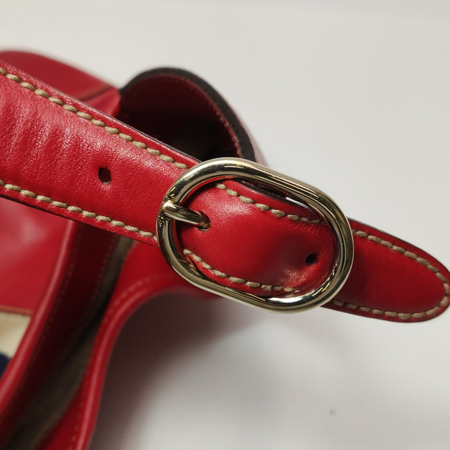 Gucci Jackie Vintage Bouvier Hobo Red Leather with Web Accent