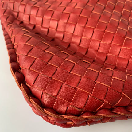 Sold Bottega Veneta Intrecciato Hobo Bag Medium Burgundy Lambskin leather