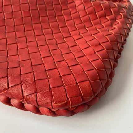 Sold Bottega Veneta Intrecciato Hobo Bag Medium Burgundy Lambskin leather