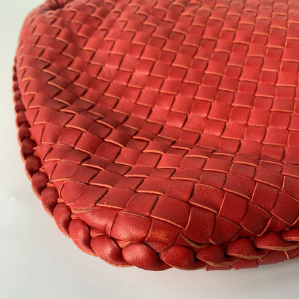 Sold Bottega Veneta Intrecciato Hobo Bag Medium Burgundy Lambskin leather