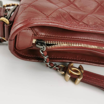 Sold Chanel Gabrielle Hobo 2018 Burgundy Leather Small Crossbody Bag