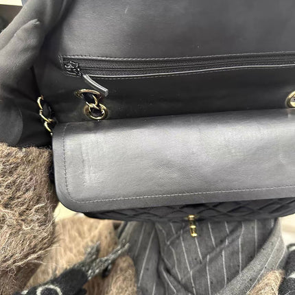 Chanel Classic Flap Medium Black Velvet Gold Hardware, 2014-2015