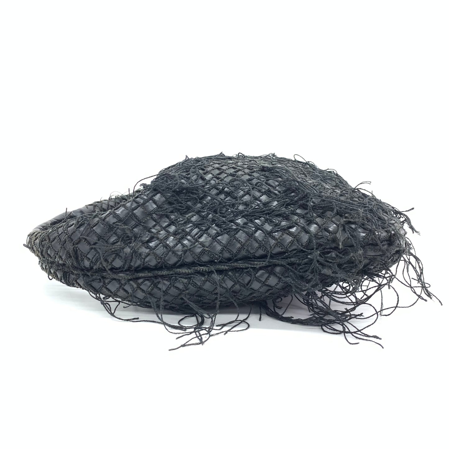 Bottega Veneta Intrecciato Hobo Bag Net and Fringes Black Lambskin leather Medium 45cm