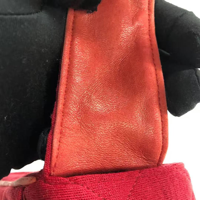 Chanel Mini Top Handle Bag Red Fabric Gold Hardware
