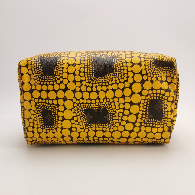 Louis Vuitton Kusama Town Speedy 30 Yellow Top Handle Bag