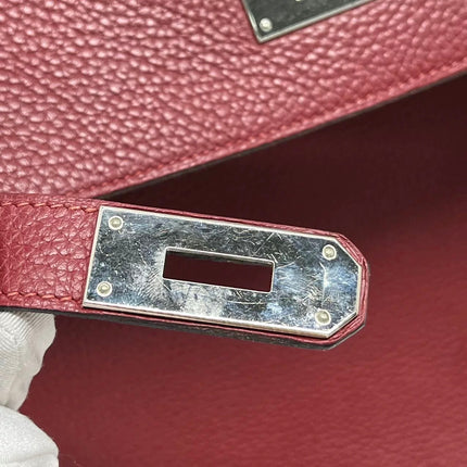 Hermès Kelly 40 Rose Jaipur Clemence Retourné Accastillage Argent 2010