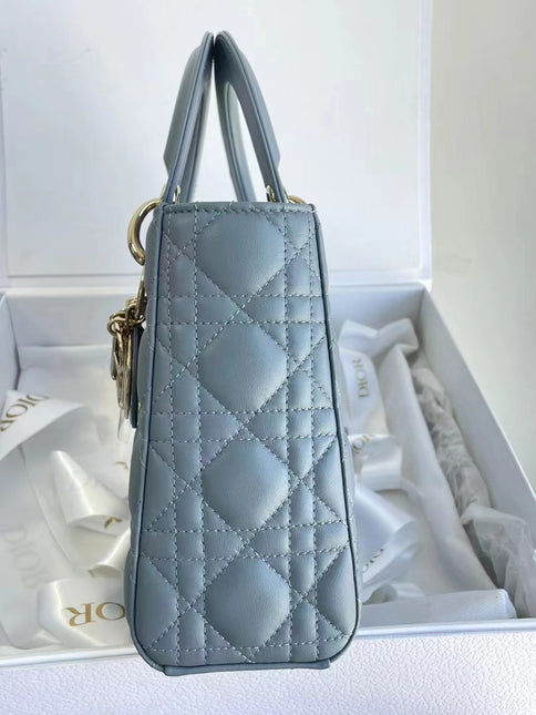 Sold Lady Dior Small My Abcdior Pale Blue Lambskin Cannage Leather