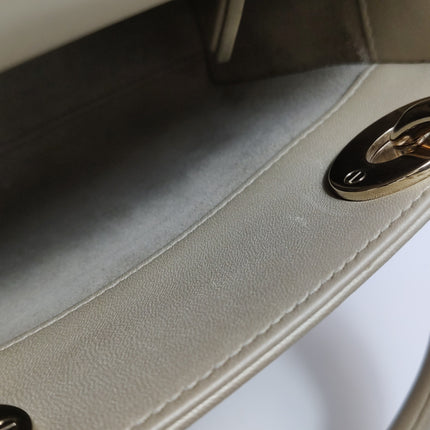 Lady Dior Mini Gold Calfskin Leather with Crystals Gold Hardware 2020