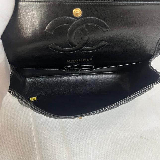 Chanel Classic Flap Medium Black Caviar Leather with 24k Gold Hardware, 2008
