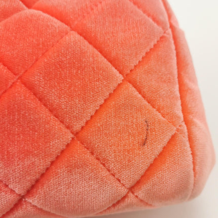 Chanel KissLock Coral Orange Velvet Crossbody Bag