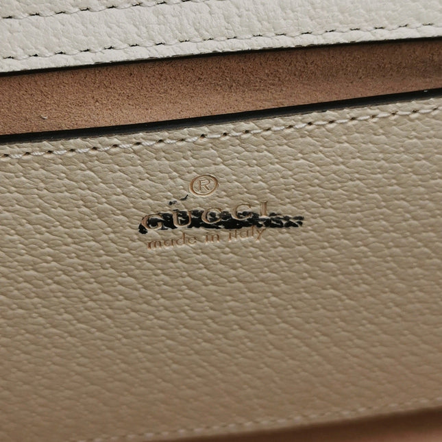 Gucci Diana Small East West Cream White Leather Bag Bamboo Handle with Strap