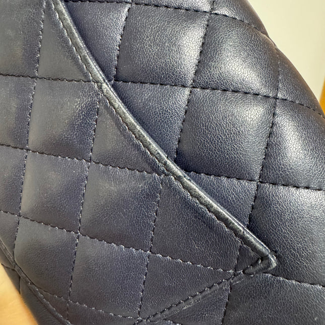 Chanel Classic Flap Rectangular Mini 2015 Navy Lambskin Gold Hardware