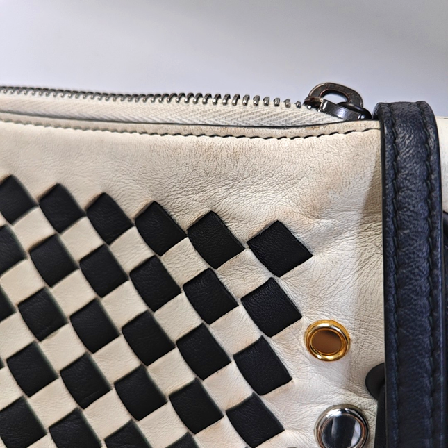Bottega Veneta Intrecciato Check Palio Crossbody Bag 2018