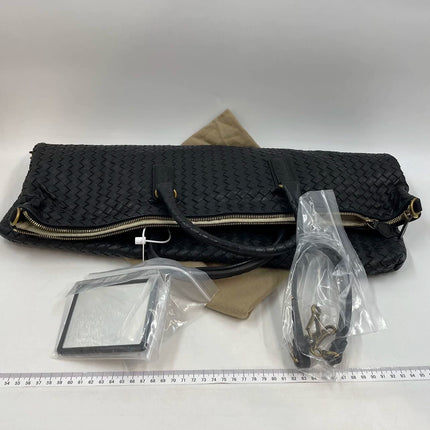 Bottega Veneta Maxi Convertible Tote Bag Hobo Black Leather Two-way Carry 50cm