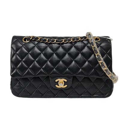 Chanel Timeless Classic Flap Medium Black Lambskin Leather Gold Hardware