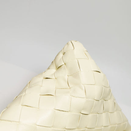Bottega Veneta Hop Large Leather Pale Cream Yellow Hobo Bag