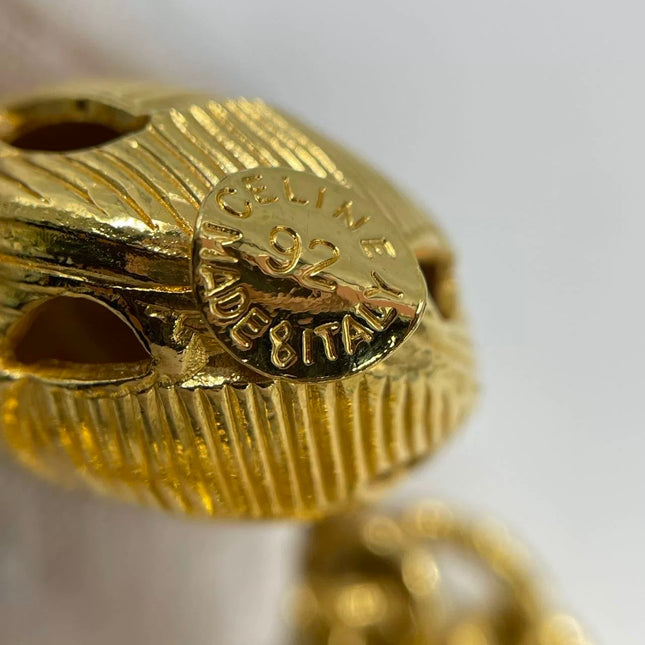 Celine 1990s Vintage Gold-tone Link Charms Bracelet