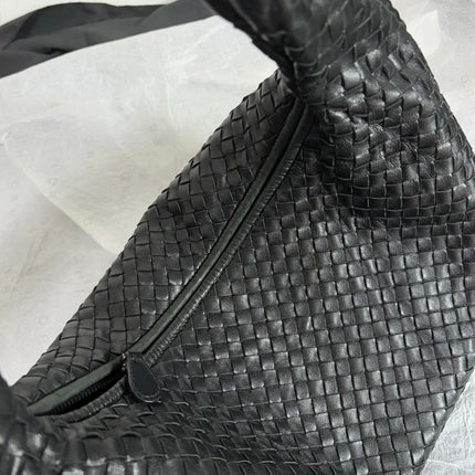 Bottega Veneta Veneta Intrecciato Hobo Bag Large Black Lambskin leather 48cm