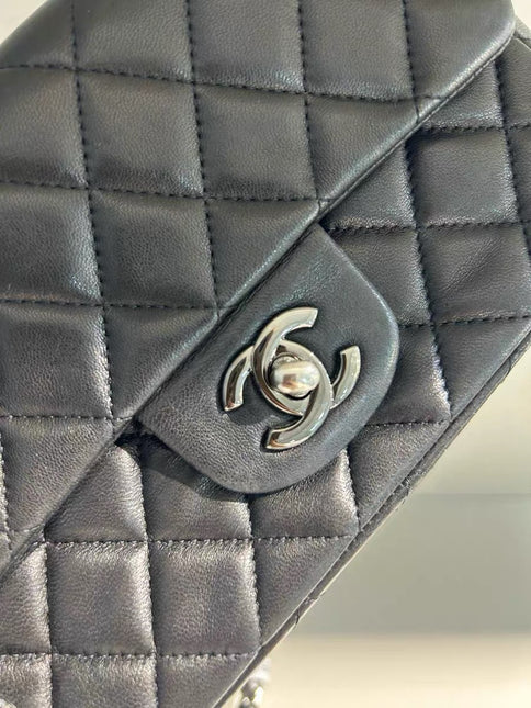 Chanel Classic Flap Mini Black Lambskin Silver Hardware 2011-12