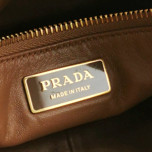 Prada Aimée Tan Brown Medium Calfskin Leather Shoulder Bag