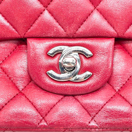 Chanel Classic Flap Medium Red Lambskin Leather with Silver Hardware 2012-13