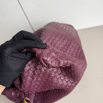 Bottega Veneta Maxi Convertible Tote Bag Wine Burgundy Leather Gold Hardware 50cm