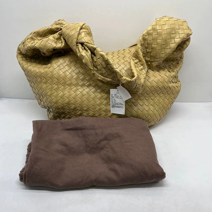 Bottega Veneta Jodie Maxi Lambskin Leather Beige Oats 70cm