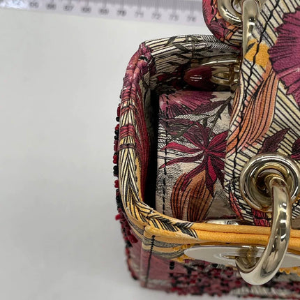 Lady Dior Mini Embroidered Phoenix Cloth Multicolor Handbag
