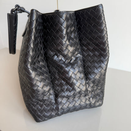 Bottega Veneta Roma Large Intrecciato Nappa Leather Black 35cm