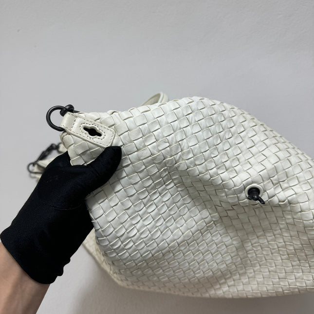 Bottega Veneta Maxi Convertible Tote Bag White Leather Two-way Carry 50cm