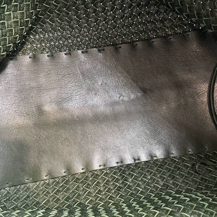 Bottega Veneta Cabat Tote Dark Green Intreccio Leather 45cm