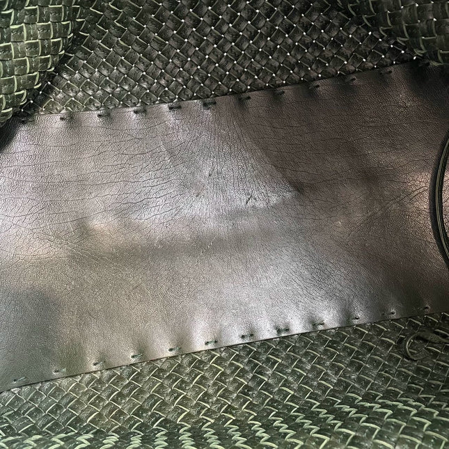 Bottega Veneta Cabat Tote Dark Green Intreccio Leather 45cm
