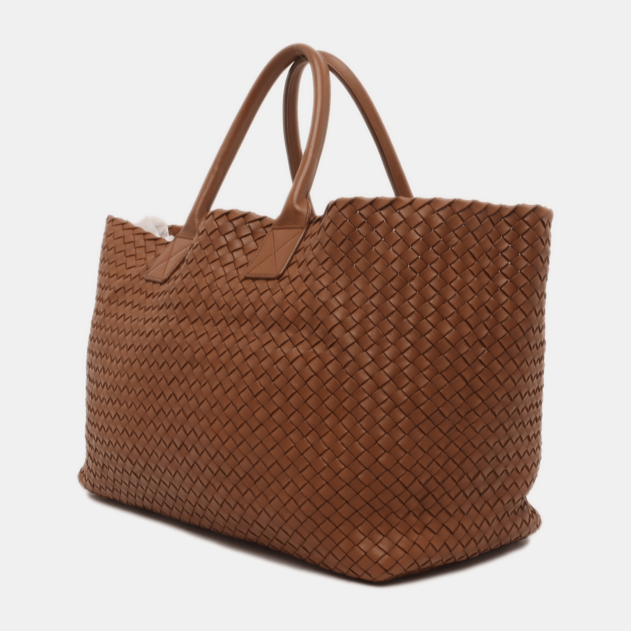 Bottega Veneta Cabat Large Intreccio Leather Tote Bag Milk Chocolate Brown 43cm