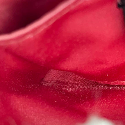 Fendi Nano Baguette Charm Red Sequins Satin Interior Chain Strap