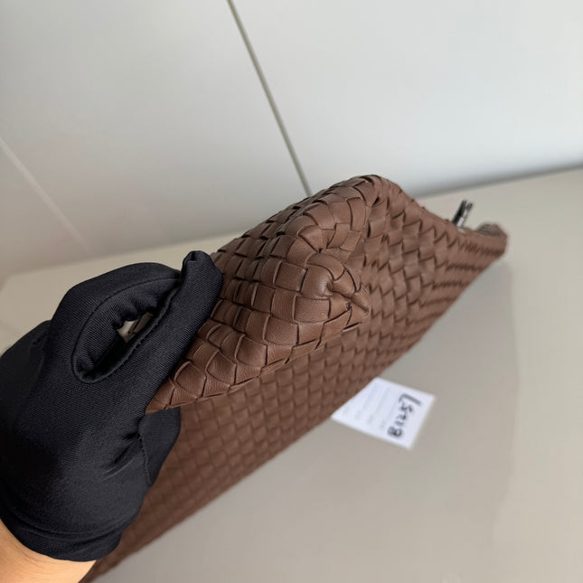 Bottega Veneta Maxi Convertible Tote Bag Hobo Chocolate Brown Leather Two-way Carry 50cm