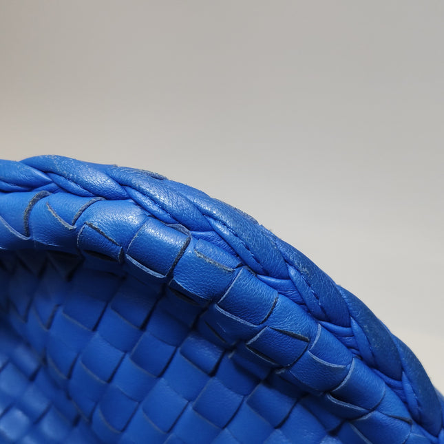 Bottega Veneta Hobo Bag Lambskin Leather Royal Blue 42cm Thick Shoulder Pad