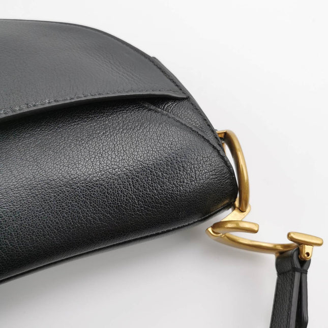 Sold Dior Saddle 2020 Medium Lambskin Leather Bag Black