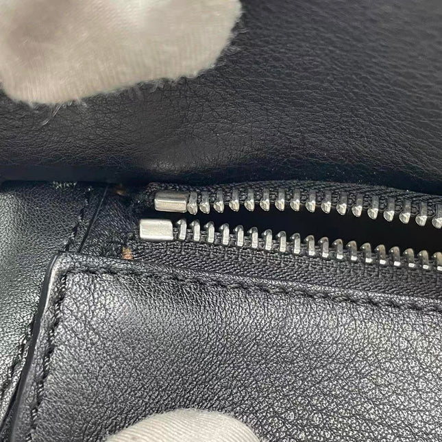 Loewe Puzzle Medium Black Smooth Leather White Logo 2016