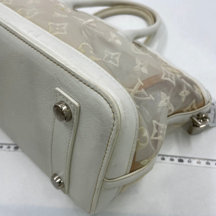 Louis Vuitton Lockit White Mesh Monogram and Leather Handbag