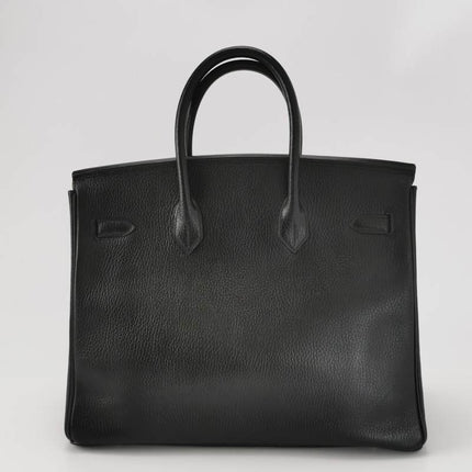 Hermes Birkin 35 Black Calfskin Leather Gold Hardware 1997
