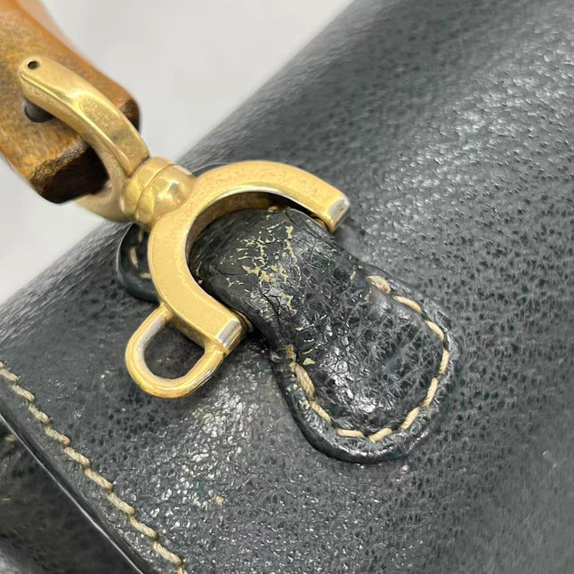 Gucci Bamboo 1947 Top Handle Bag Leather Small Dark Green