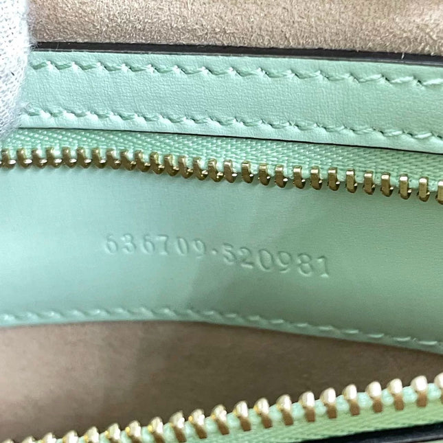Gucci Jackie 1961 Light Green Leather Bag Small with Adjustable Strap