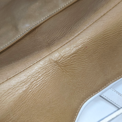 Dior Saddle Vintage Brown Leather and Silk Interior Shoulder Bag