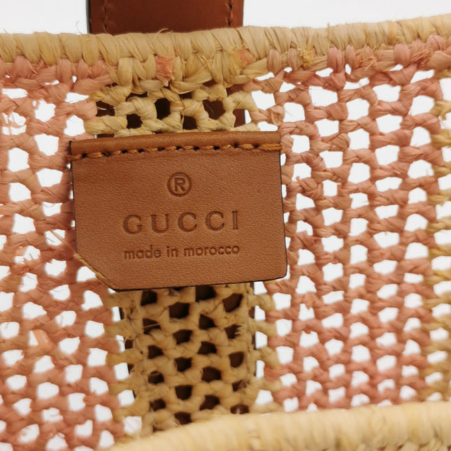 Gucci Jackie 1961 Wicker Bag Pink Gold Hardware Leather Strap