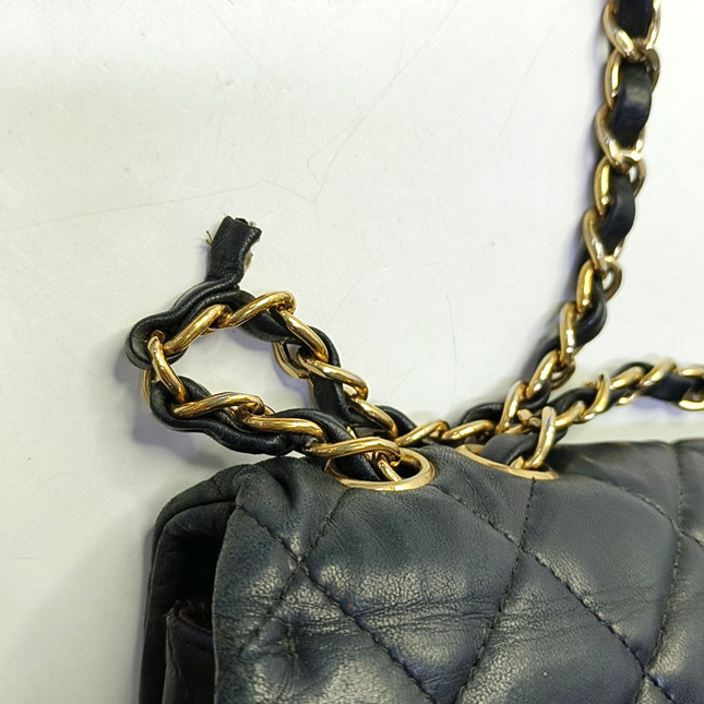 Chanel Classic Flap Jumbo Vintage Black Lambskin Leather Single Flap 24k Gold Hardware, 2008-2009