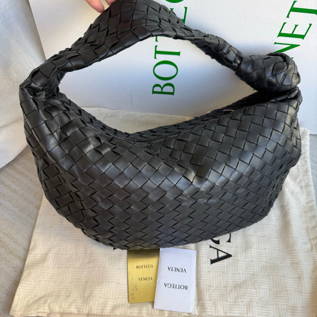 Bottega Veneta Jodie Small Black Lambskin Leather Silver Hardware
