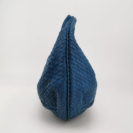 Bottega Veneta Belly Hobo Intrecciato Blue Navy Leather Maxi 50cm